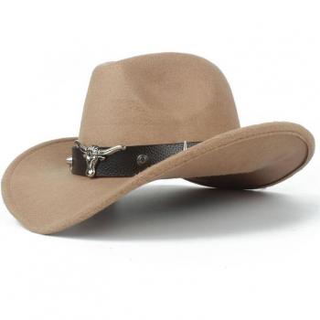 Outback Jazz Wool Cowboy Hat with Tauren Belt, Unisex, Size 56-58CM