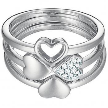 Esprit Elegance Ring – 925 Silber, rhodiumschimmernd, klarer Zirkonia