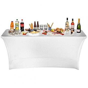 Housse de nappe pour table pliante 180 cm couleur blanche