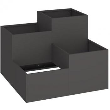 Contenitore da Giardino 80x80x60 cm Acciaio Nero