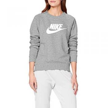 Nike Women's Essential Crew Fleece Long Sleeve T-Shirt, Dark Grey Heather