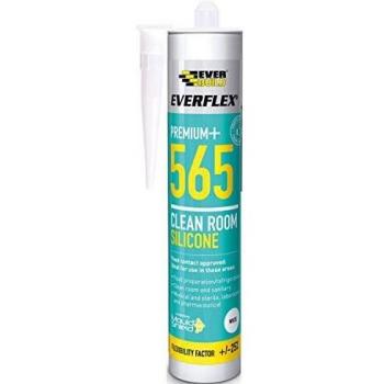 Everbuild Sika Clean Room Silicone Sealant 565, White, 295 ml