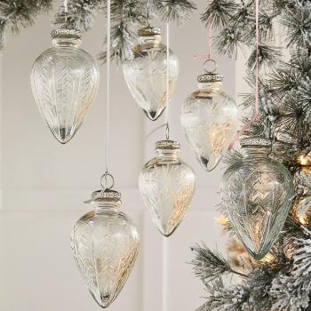 Lot de 6 décorations de Noël Aulnay transparentes (12,5 cm)