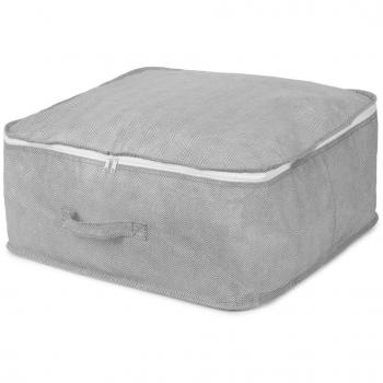 Scatola in tessuto con zip Compactor 46 x 46 x 20,5 cm colore grigio