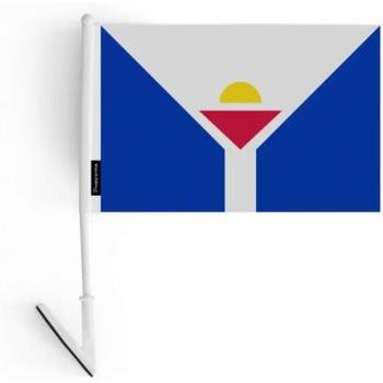 Saint Martin Multi‑Color Sticky Flag Pack, 14x21 cm, 5 Pieces, Polyester, Outdoor Use