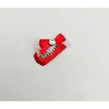 Elegant Dog Hair Accessory for Christmas with Teddy Bear and Flower Ornaments