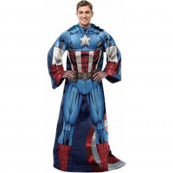 Captain America Comfy Throw Blanket with Sleeves, Adult (48 x 71 in)