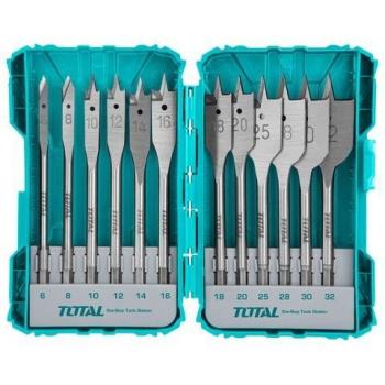 Set foratura legno Total Tools – 12 componenti, gambo esagonale 1/4