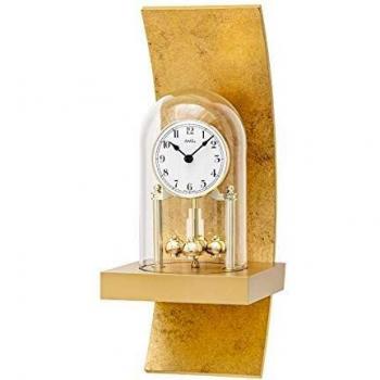 Goldene AMS Wanduhr mit Quarz-Drehpendel