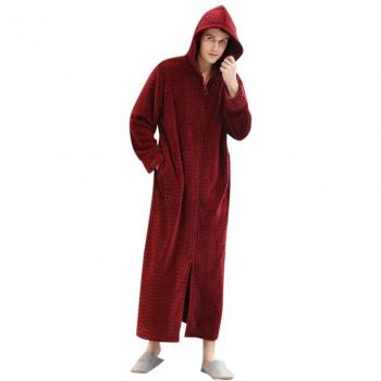 Manteau de bain homme, fermeture éclair, design décontracté