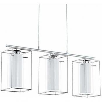 Lampadario Industrial Loncino 3 Luci Acciaio Cromo