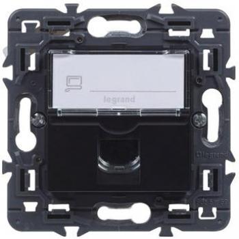Base RJ45 9x9x3,8 cm Cat 6 Abs Dark
