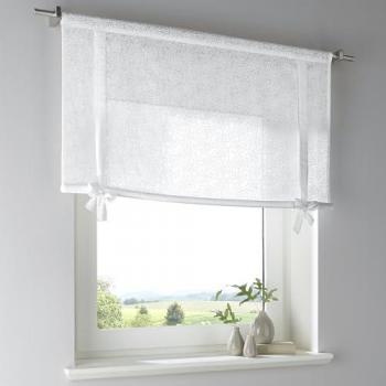 Raffrollo Heine Home – 3‑teilige Weiß-Glasfaserrollgardine