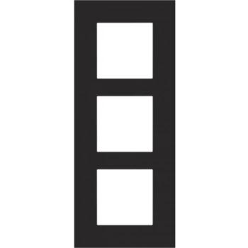 Niko plaque triple 60mm verticale finition noire