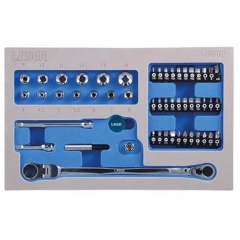 Laser Tools 1/4 Drive Low Profile Bit & Socket Set 52pc