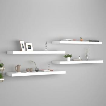 VidaXL 4 White Floating Shelves, 90x23.5x3.8 cm, MDF