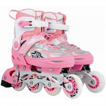 Portable Pink Inline Skates – 32‑35