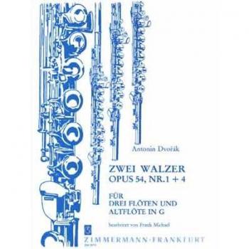 Valses de Dvorak Op. 54 nº 1 y 4 para 4 Flautas (Walther)