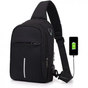 Bolso de mensajero con carga USB para mujer