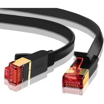 4 IBRA Cat7 LAN‑Kabel 1 m – 10 Gbps, 600 MHz, RJ45, schwarz, 10 Pack