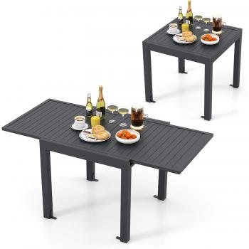 Alluminio Tavolo da Pranzo Extending 4-6 Persone – Grigio Oscuro