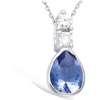 Sissi : Pendentif Argenté Rhodié et Tanzanite