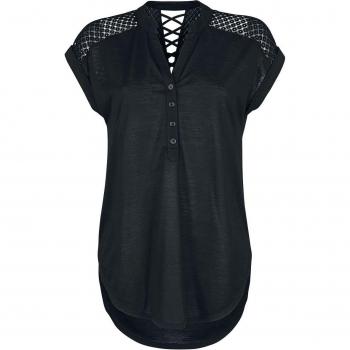 T‑Shirt Rotterdamned Manches Courtes Dos Dentelle Noir Femme S‑3XL (Coupe Oversize)