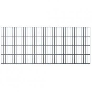 Set di Pannelli Recinzione Giardino 2008x830mm 44m Grigio Acciaio