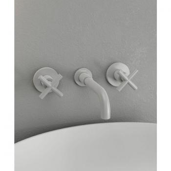 Corbeau Miscelatore Bianco per Lavabo a Parete