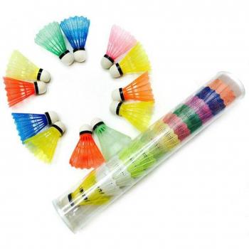 Accesorios de bádminton, volantes de colores, 12 unidades de plumas de ganso