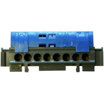 Bornier de répartition Legrand 004842 avec couvercle bleu et longueur de 75 mm pour neutre