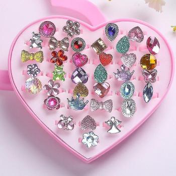 Anillo Joyería Niños 36pcs Diamante Princess