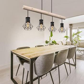 Landhaus Pendelleuchte Metall schwarz matt