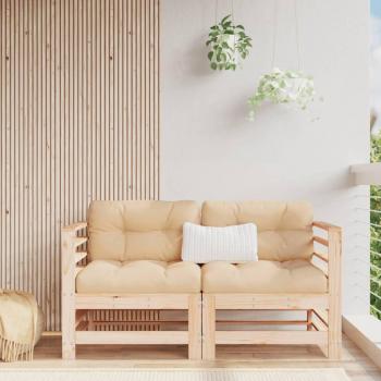 VidaXL Sofás de esquina de jardín 2 uds madera maciza de pino Pino natural, Pino blanco, Pino gris y más Conjunto Terraza Muebles Jardín Exterior Juego de Muebles de jardín Mueble Jardín Exterior Muebles de Salón Exterior