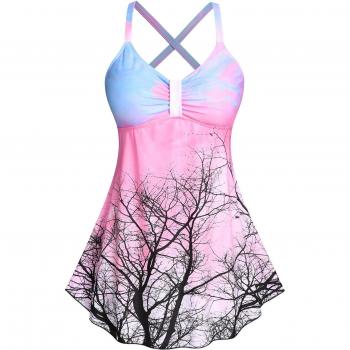 2022 Zomer Tie‑Dye Badmode: Vrouwelijke Monokini (Plus Size)