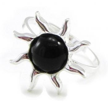 Anello Argento “Regina Nera di Giada” Nero 54