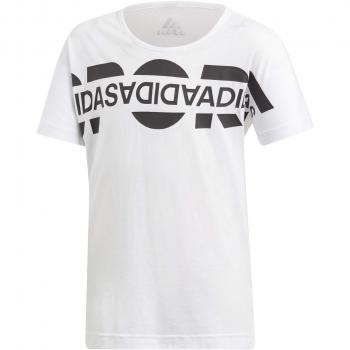 Adidas YG ID T-Shirt, Größe 128, Mädchen, Weiß/Schwarz