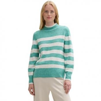 TOM TAILOR Denim Strickpullover Gestreifter Pullover mit Stehkragen