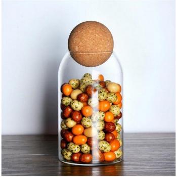Sealed Glass Storage Jar with Cork for Kitchen Use