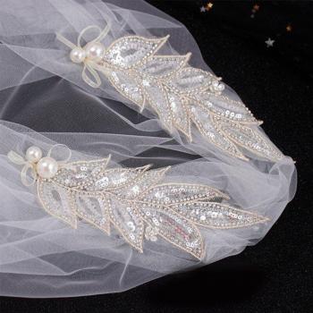 Ivory Lace Pearl Bridal Veil
