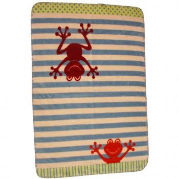 Richter Froschi Wohndecke in Rot/Blau – 75 × 100 cm Bio-Baumwolle