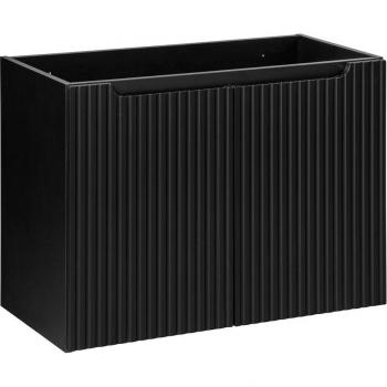 Meuble sous-vasque noir stratifié 2 portes 80cm