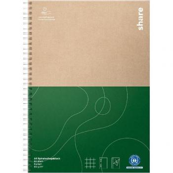 Share Collegeblock A4 kariert 80 Blatt – Blauer Engel zertifiziert, 100% recyceltes Papier