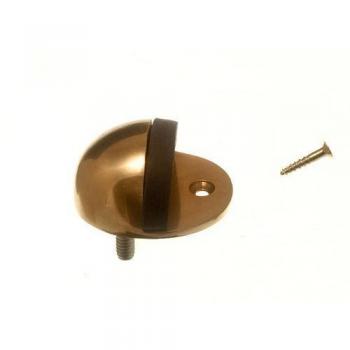 Door Stop Stay 3 Inch Oval Polished Brass