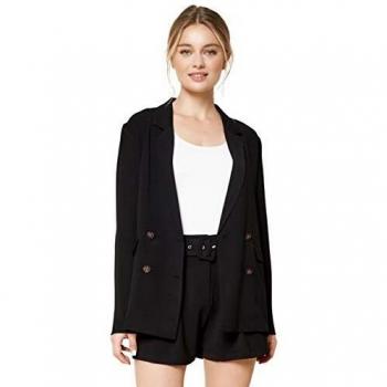 Women's Supreme Double Button Blazer (Black, XS)