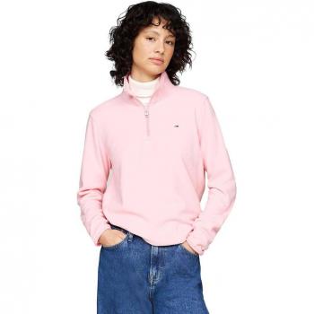 Felpa Rosa Donna Polar Tommy Jeans Half Zip S