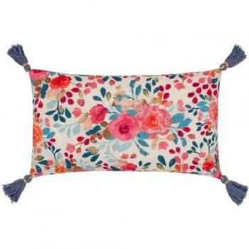 Coussin à franges Wylder Posies motif floral