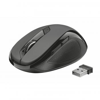 Ratón Óptico Inalámbrico Trust Ziva, 1800 DPI, con Botón de Selección de Velocidad y 2 Botones Laterales, Microreceptor USB y Alcance de 8M