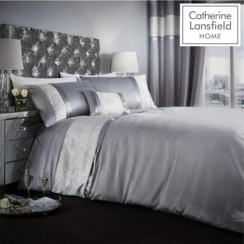 King Size Silver Duvet Set – Catherine Lansfield & Luxor Jacquard