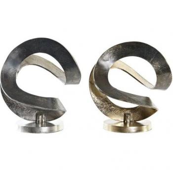 Abstract Duo in Silver and Gold – 30×29×33 cm Decorative Figures (Set of 2)